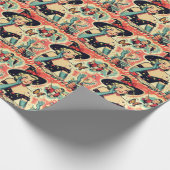 Papier Cadeau Pinceau magicien vintage vers le haut (Coin)