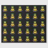 Papier Cadeau Pinceau Pour Vous Amusant Pun D'Ananas Sombre BG (Plat)