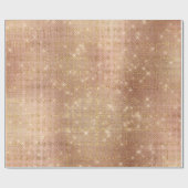 Papier Cadeau Pinceau rose rose or brillant diamant métallique (Plat)