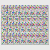 Papier Cadeau Pinceaux Peinture Arc-En-Ciel Sur Peinture (Plat)