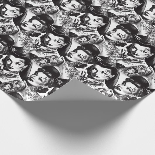 Papier Cadeau Pinces à tatouage rétro (Coin)