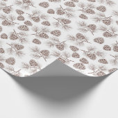 Papier Cadeau Pine Branches Pine Cône Rustique Cadeau (Coin)