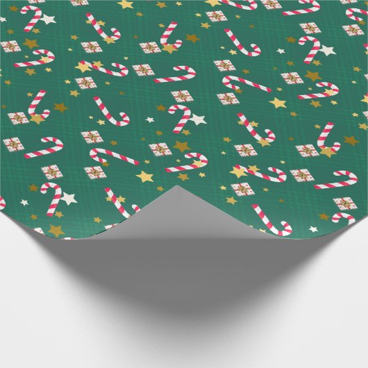 Papier Cadeau Pine classique Vert Noël Candy Star Cadeau (Coin)