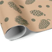 Papier Cadeau pine cone chrismas wrapping paper (Coin rond)
