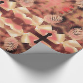 Papier Cadeau Pine Cone Fir Kaleidoscopique Design Peach rose (Coin)