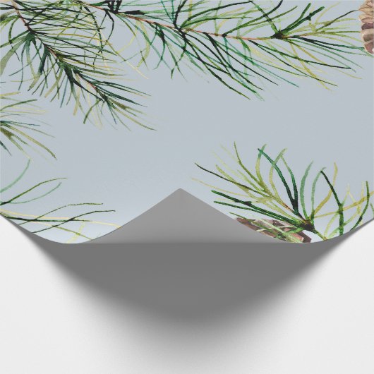 Papier Cadeau Pine Cone/Motif bleu (Coin)
