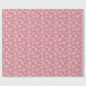 Papier Cadeau Pine Cone Motif rose Nom Texte Noël (Plat)