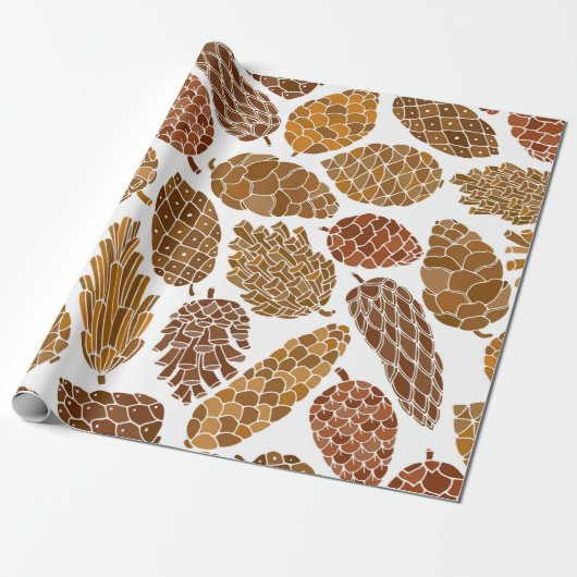 Papier Cadeau Pine cones seamless pattern (Déroulé)