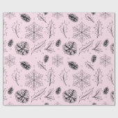 Papier Cadeau Pine Corn Feuille flocon de neige flocon saisonnie (Plat)