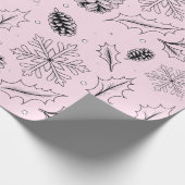 Papier Cadeau Pine Corn Feuille flocon de neige flocon saisonnie (Coin)