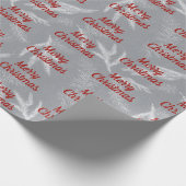 Papier Cadeau Pine de Noël sur Gris (Coin)