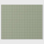Papier Cadeau Pine Deer Plaid - sauge vert cabincore tartan. (Plat)
