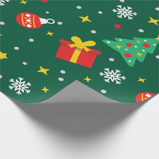 Papier Cadeau Pine d'hiver moderne arbre vert Noël (Coin)