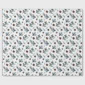 Papier Cadeau Pine Fourrure Aquarelle Cadeau de Noël (Plat)