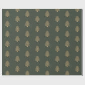 Papier Cadeau Pine Green Gold Glitzy Parties scintillant Arbres  (Plat)