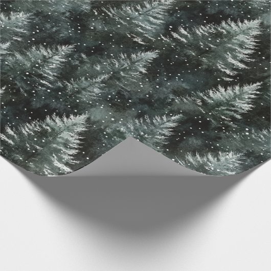 Papier Cadeau Pine Green Trees Christmas (Coin)
