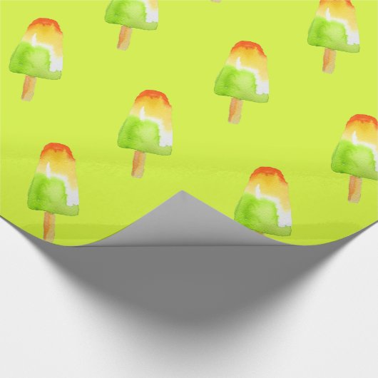 Papier Cadeau Pine Lime popsicle pop art nourriture mignonne (Coin)