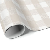 Papier Cadeau Pine Needle Lane Gingham - Beige Pierre (Coin rond)