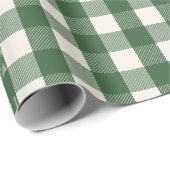Papier Cadeau Pine Needle Lane Gingham - Deep Pine Green (Coin rond)