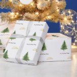 Papier Cadeau Pine Tree Christmas Balls Joyeux Noël<br><div class="desc">Joyeux Noël avec un pin.</div>