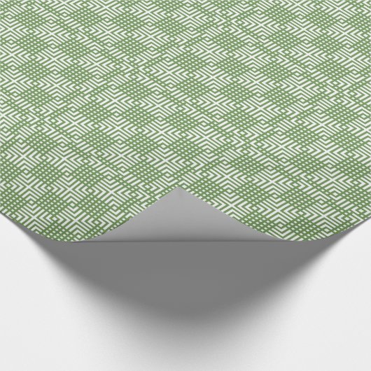 Papier Cadeau Pine Vert Et Blanc Japonais Impression (Coin)