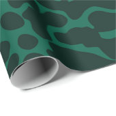 Papier Cadeau Pine vert foncé léopard motif (Coin rond)