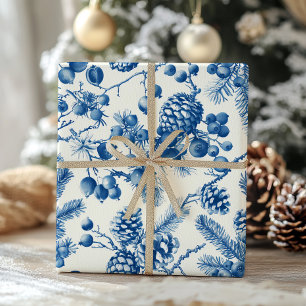 Papier Cadeau Pine victorienne cônes et branches Toile Noël