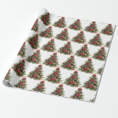 Papier Cadeau Pine Vintage Christmas Tree Gift (Déroulé)