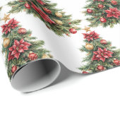 Papier Cadeau Pine Vintage Christmas Tree Gift (Coin rond)