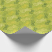 Papier Cadeau Pineapple Outline Pattern on Green (Coin)