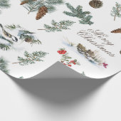 Papier Cadeau Pinecone À feuillage persistant aux oiseaux de pou (Coin)