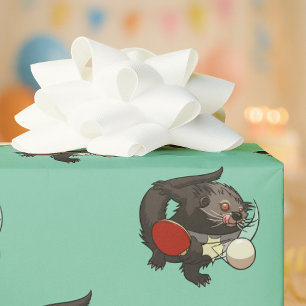 Papier Cadeau Ping Pong Binturong Tennis Lecteur Bearcat