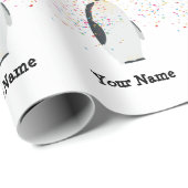 Papier Cadeau Pingouin - Animaux à l'anniversaire Nom de la fête (Coin rond)