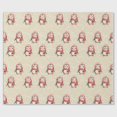 Papier Cadeau Pingouin bébé mignon (Plat)