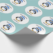 Papier Cadeau Pingouin cool mignon Noël hiver Personnaliser (Coin)
