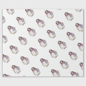 Papier Cadeau Pingouin de bébé dans l'écharpe (Plat)
