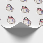 Papier Cadeau Pingouin de bébé dans l'écharpe (Coin)