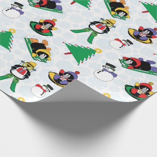 Papier Cadeau Pingouin de Noël (Coin)