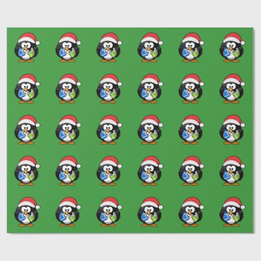 Papier Cadeau Pingouin de Noël (Plat)