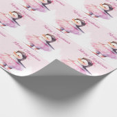 Papier Cadeau Pingouin de Noël Ballerina Rose (Coin)