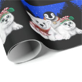 Papier Cadeau Pingouin de Noël bébé phoque de l'ours polaire (Coin rond)