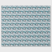 Papier Cadeau Pingouin De Noël Sur Un Iceberg (Plat)