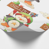 Papier Cadeau Pingouin d'hiver et oiseau Chillin Noël