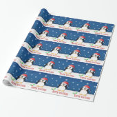 Papier Cadeau Pingouin Joyeuses Fêtes (Déroulé)
