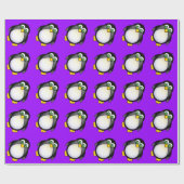 Papier Cadeau Pingouin mignon de bande dessinée (Plat)