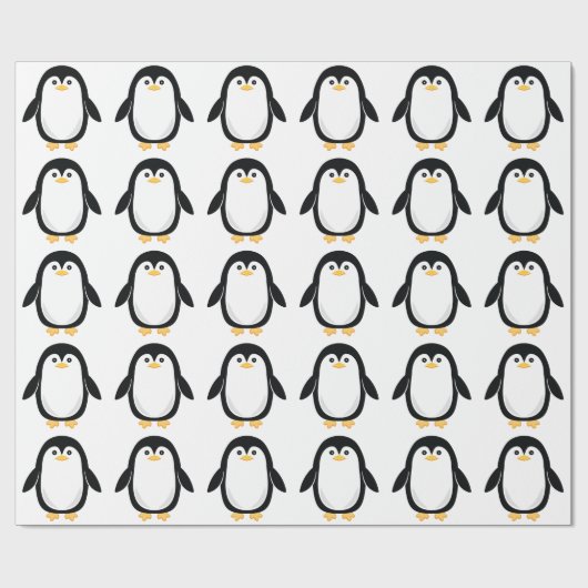 Papier Cadeau Pingouin mignon de bébé (Plat)