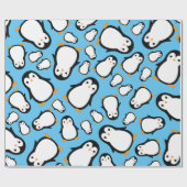 Papier Cadeau Pingouin Mignonne Hiver 1er Anniversaire Papier d' (Plat)