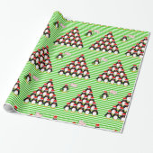 Papier Cadeau Pingouin Pyramide Green Stripe Noël (Déroulé)