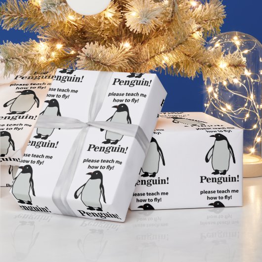 Papier Cadeau Pingouin S'Il Vous Plaît M'Apprendre Comment Voler (Vacances)