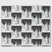 Papier Cadeau Pingouin sous le ciel étoilé (Plat)